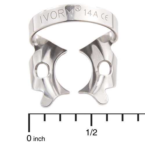 Ivory Clamps #14A Winged Rubber Dam Clamp Downward Sloped Jaws for Large