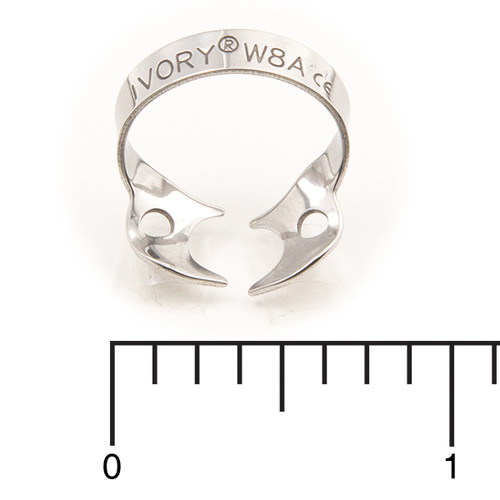 Ivory Clamps #W8A Wingless Downward Sloped Jaws for small, Partially Erupted