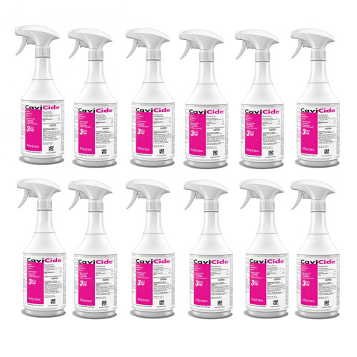 CaviCide Surface Disinfectant Case of 12 x 24oz. Spray Bottles.