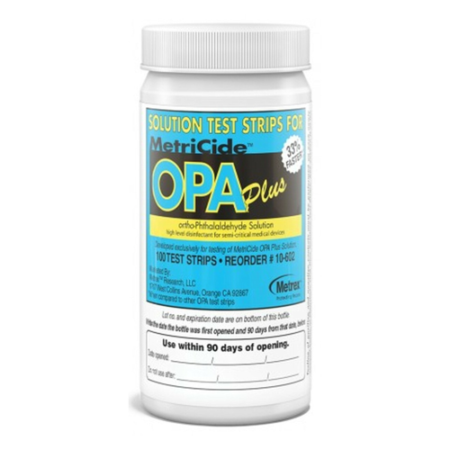 MetriCide OPA Plus Solution Test Strips - 100 test strips per bottle. To test