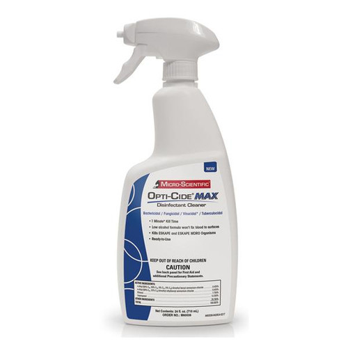 (Case of 12) Opti-Cide MAX Disinfectant Cleaner, 24 oz Spray. cleans and disinfects hard