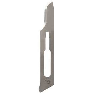 Myco Medical #15 Sterile Stainless Steel Surgical Scalpel Blade 100/Bx