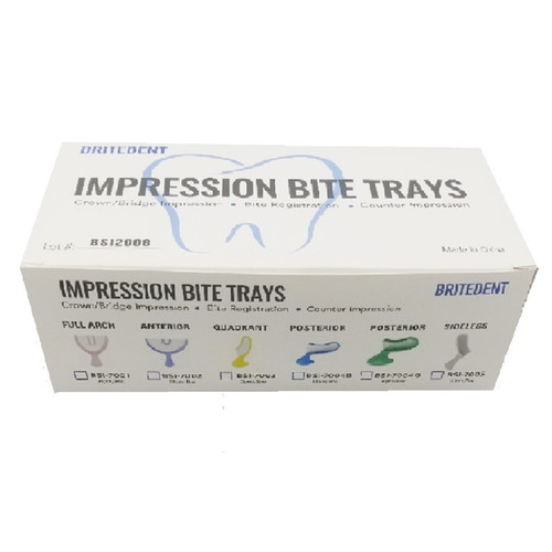 Safe-Dent Posterior bite registration trays, 50/bx. Disposable plastic