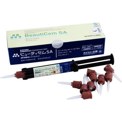BeautiCem SA Resin Cement - CLEAR, 5 ml Auto-Mix Syringe of Paste, 10 Mixer
