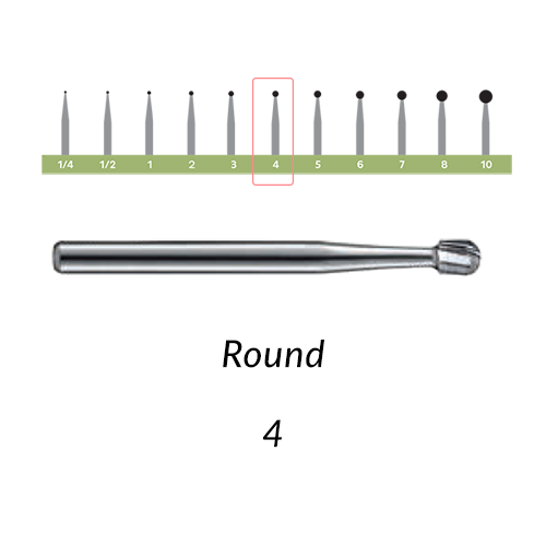 Carbide Burs. FG-4 OS Round. 10 pcs.