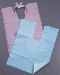 Tidi Mauve Contour Neck Patient Bibs with Neck Tie (18' x 25') 1 Ply Paper/1