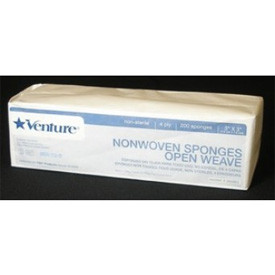 Venture 3' x 3' 4-ply (open weave) Non-Sterile Non-Woven Sponges, Case of 4000