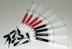 Caries Indicator Red. Package of 4 - 1.2cc Prefilled Syringes and 20 Solu-Flo