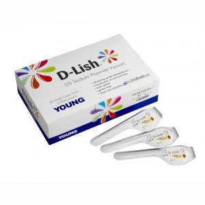 D-Lish 5% Sodium Fluoride Varnish - Vanilla Cupcake Flavor 50/Bx. Gluten Free