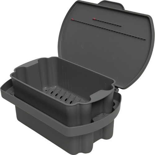 Steri-Soaker Grey 13-7/8' x 9-5/8' x 5-1/8' Plastic Germicide Instrument Tub