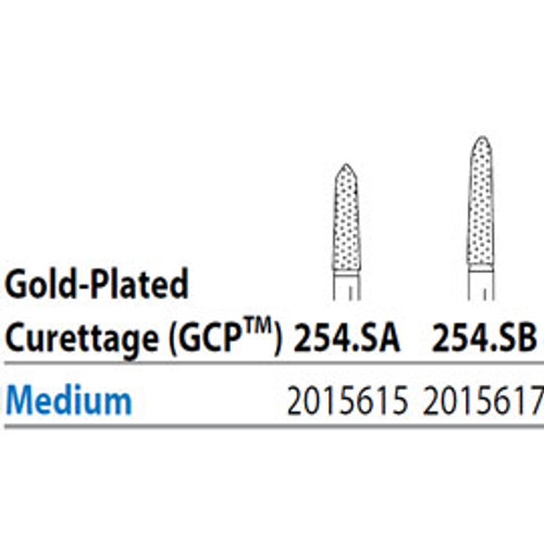 Two Striper Diamond 254.Sb Gold-Plated Curettage Medium 5/Pk