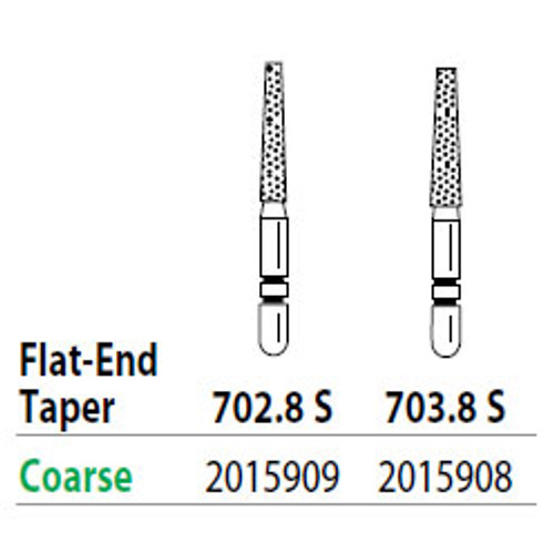 Two Striper Diamond 703.8S Taper Flat Coarse SS 5/Pk