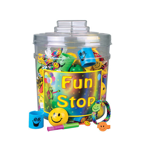 Fun Stop Canister Mix Smile Themed Toys, 132/Canister