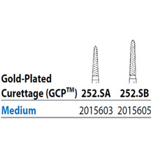 Two Striper Diamond 252.Sb Gold-Plated Curettage Medium  5/Pk