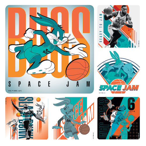 Assorted Stickers Space Jam A New Legacy Stickers, 100/Roll, PS715