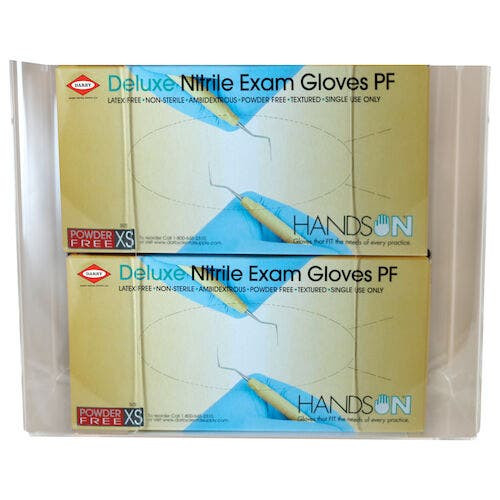 Acrylic Glove Box Dispensers, 11" W x 9.5" H x 3.5" D, Double