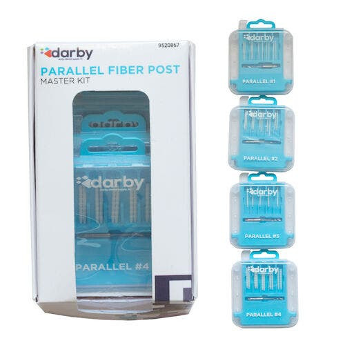 Parallel Fiber Posts, Starter Kit, 20 Parallel Posts, 5 each size