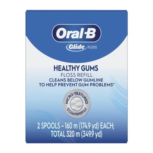 Oral-B Glide Healthy Gums In-Office Floss Refill, Unflavored, 160 M, 2/Box