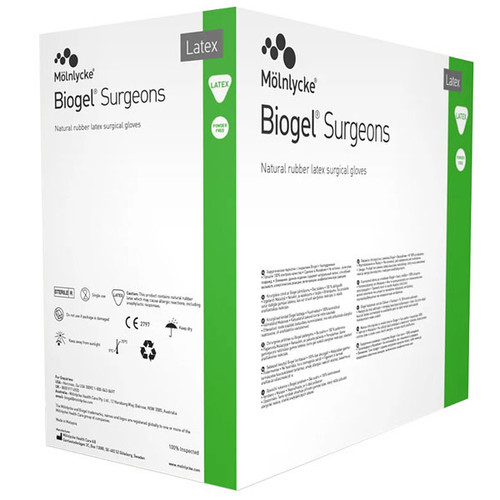 Biogel Surgeons Latex Surgical Glove, Size 9.0, 40/Box. Sterile, Powder-Free - exp. 11/2026