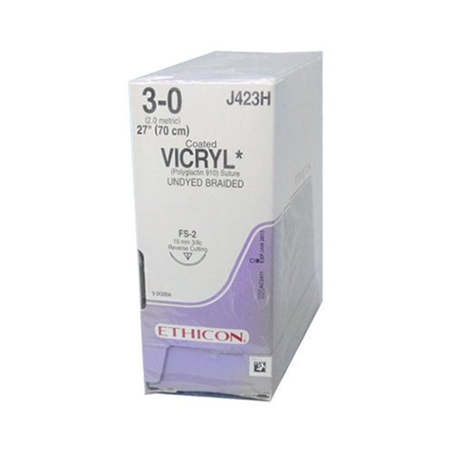 Ethicon Sutures. Vicryl. J423H 3-0 FS-2 27" 36/Box