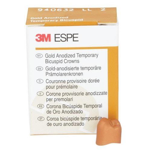 Unitek Gold Anodized Crowns Size 2 2nd LLB Replacement Crowns 5/Box