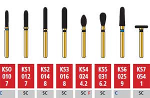 Alpen FG #KS5.031 SuperCoarse Grit, KS Series Diamond Bur. Package of 5 Burs