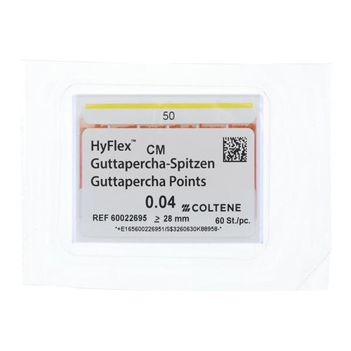 Hyflex CM Gutta Percha Points Size #50 Yellow 60/Pk