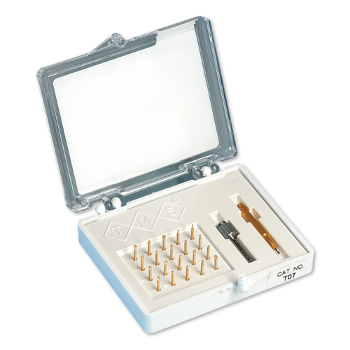 Coltene, TMS Bulk Kit, Regular Gold, Gold-Plated Stainless Steel, Self-Shearing, 100 pcs, T15