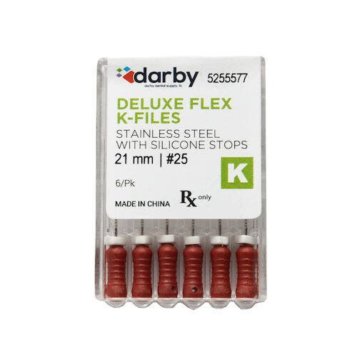 House Brand Deluxe Flex K Files, #25, 21mm, 6/Pkg