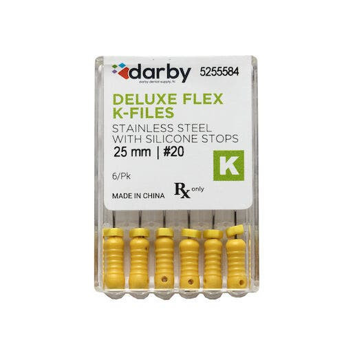 House Brand Deluxe Flex K Files, #20, 25mm, 6/Pkg