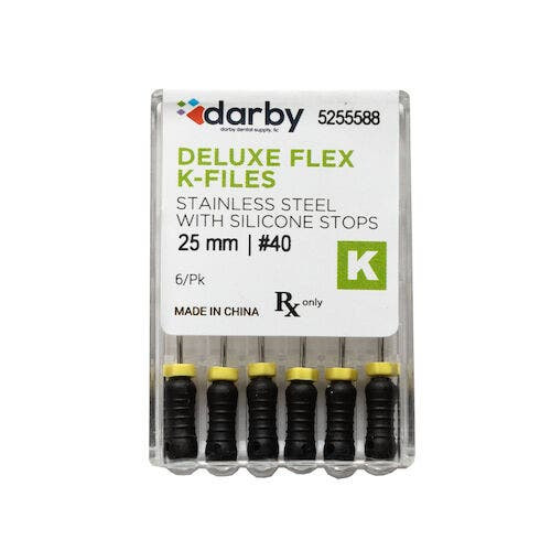 House Brand Deluxe Flex K Files, #40, 25mm, 6/Pkg