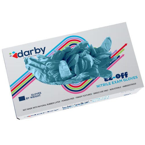 HandsOn EZ-Off Nitrile Glove, Small, 300/Box, Turquoise Blue