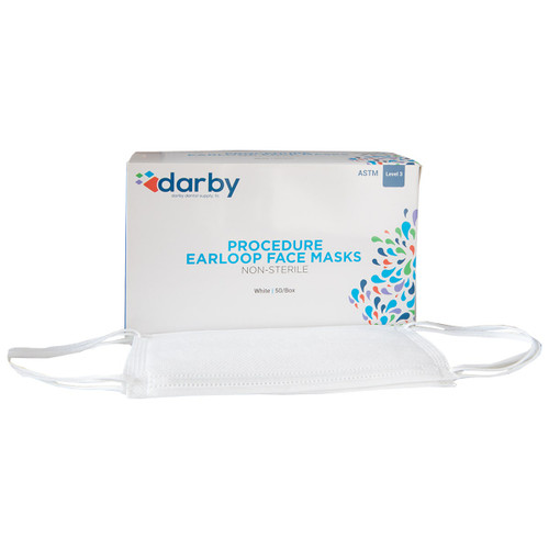 Procedure Earloop Masks ASTM Level 3, White, 50/Box