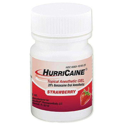 Hurricaine Topical Anesthetic Gel, 1 oz Jar, Strawberry