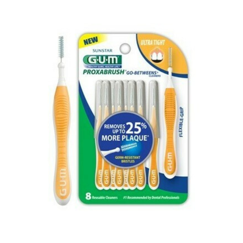 Sunstar, GUM Go-Betweens Proxabrush Interdental Brush Ultra Tight Yellow Refill 36/Bx, 871PQ