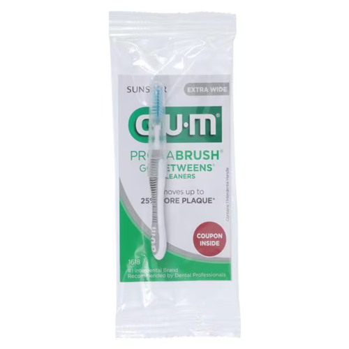 Sunstar, GUM Go-Betweens Proxabrush Interdental Brush Extra Wide Grey Patient Pack 36/Bx, 1618PQ