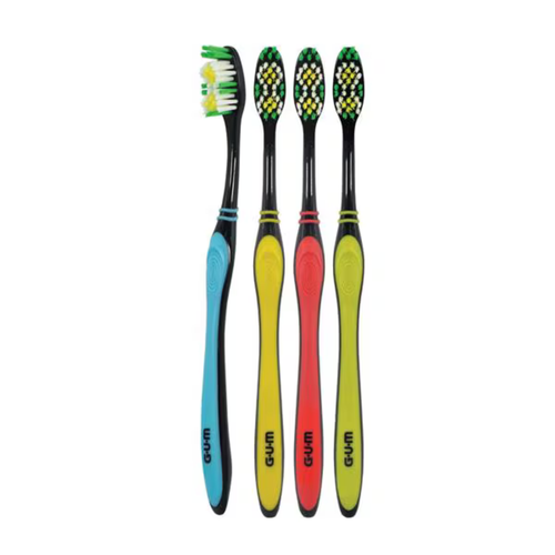 Sunstar, GUM Multi-Clean Toothbrush Adult Medium 4 Assorted Colors 12/Pk, 135RA1