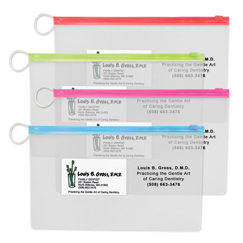 Plastic Bags 10" X 6" Large Pouch Assorted Colors 144/Box