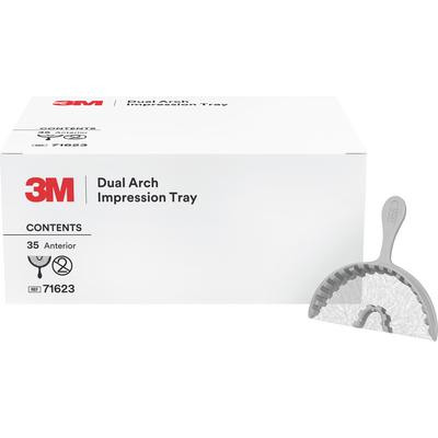 3M ESPE Dual Arch Impression Trays, Anterior 35/Pk. Gray, Disposable