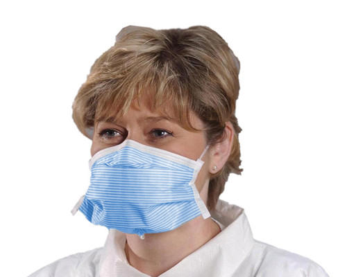 Critical Cover PFL Face Mask Level 3, 50/Box. Blue Stripe. Headband Style