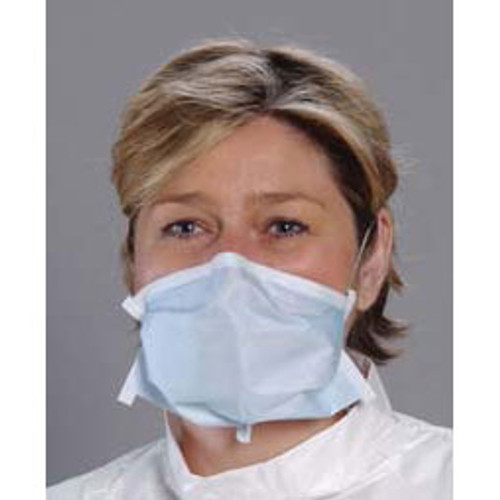 Critical Cover Pleated Mask, BLUE, Headband. Fluid resistant, 50/Bx. Positive