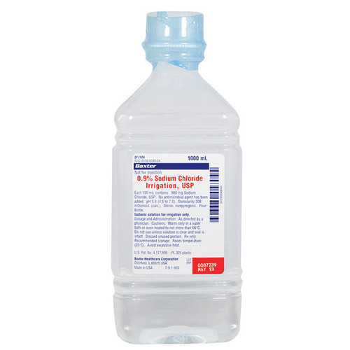 Baxter 0.9% Sodium Chloride Irrigation - 1000 mL USP Plastic Pour Bottle