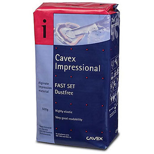 Cavex Impressional Alginate Fast Set, Dust-Free, Blue, Spearmint flavor, box