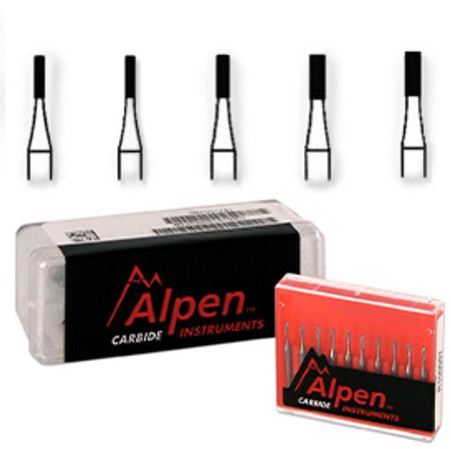 Alpen FG #557 Straight Cross Cut Fissure Carbide Bur, Package of 100 burs