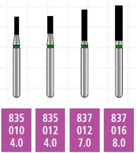 Alpen x1 FG #835.012 Coarse Grit, Flat End Cylinder, Single Use Diamond Bur