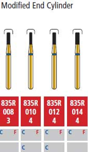 Alpen FG #835R.014 Coarse Grit, Modified Shoulder Cylinder Diamond Bur. Package