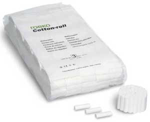 Roeko Size #3 Cotton Rolls, 1-1/2' x 1/2', Highly absorbent, Soft & smooth, Bag