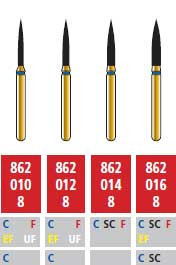 Alpen FG #862.010 Fine Grit, Flame Shaped Diamond Bur. Package of 5 Burs