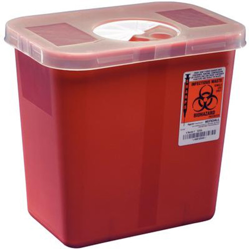 Kendall 8 quart Red Phlebotomy Sharps Container, 1/Pk