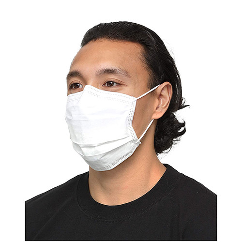 Cranberry S3+ Earloop Masks 3-PLY, WHITE 50/Box. Quad-Fold Design